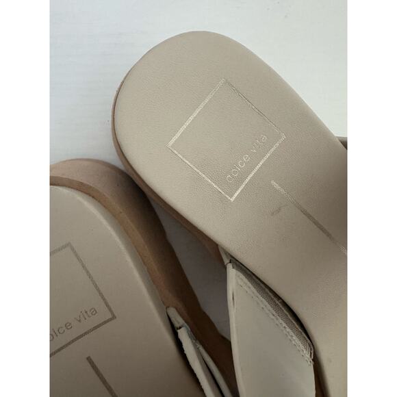 Dolce Vita Womens Dex Sandals Ivory Leather Platform Buckle Shoes Size 7 - Picture 4 of 8